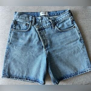 Agolde Criss Cross Denim Shorts